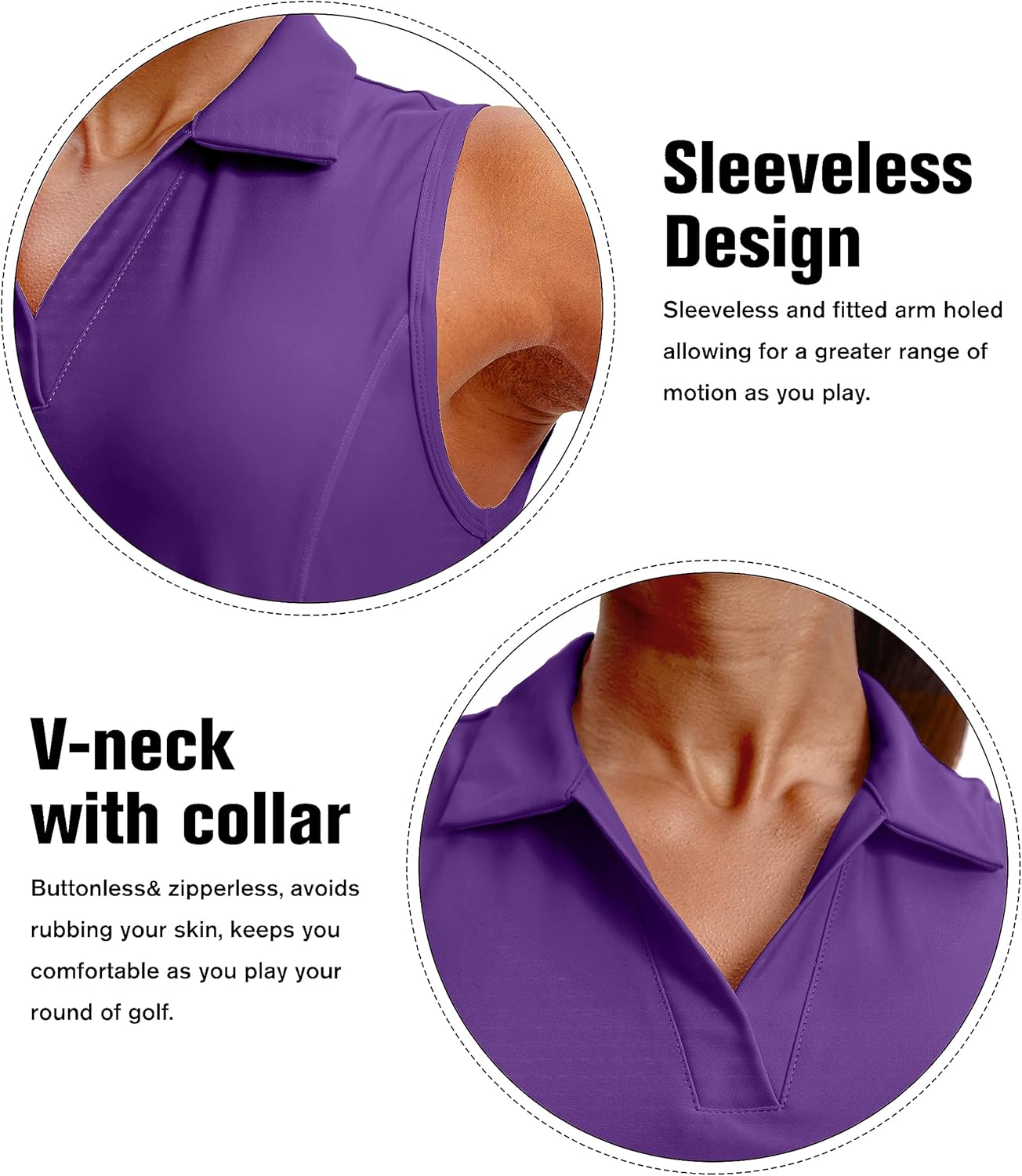 G Gradual Women's Sleeveless Golf Polo Shirts - Image 4