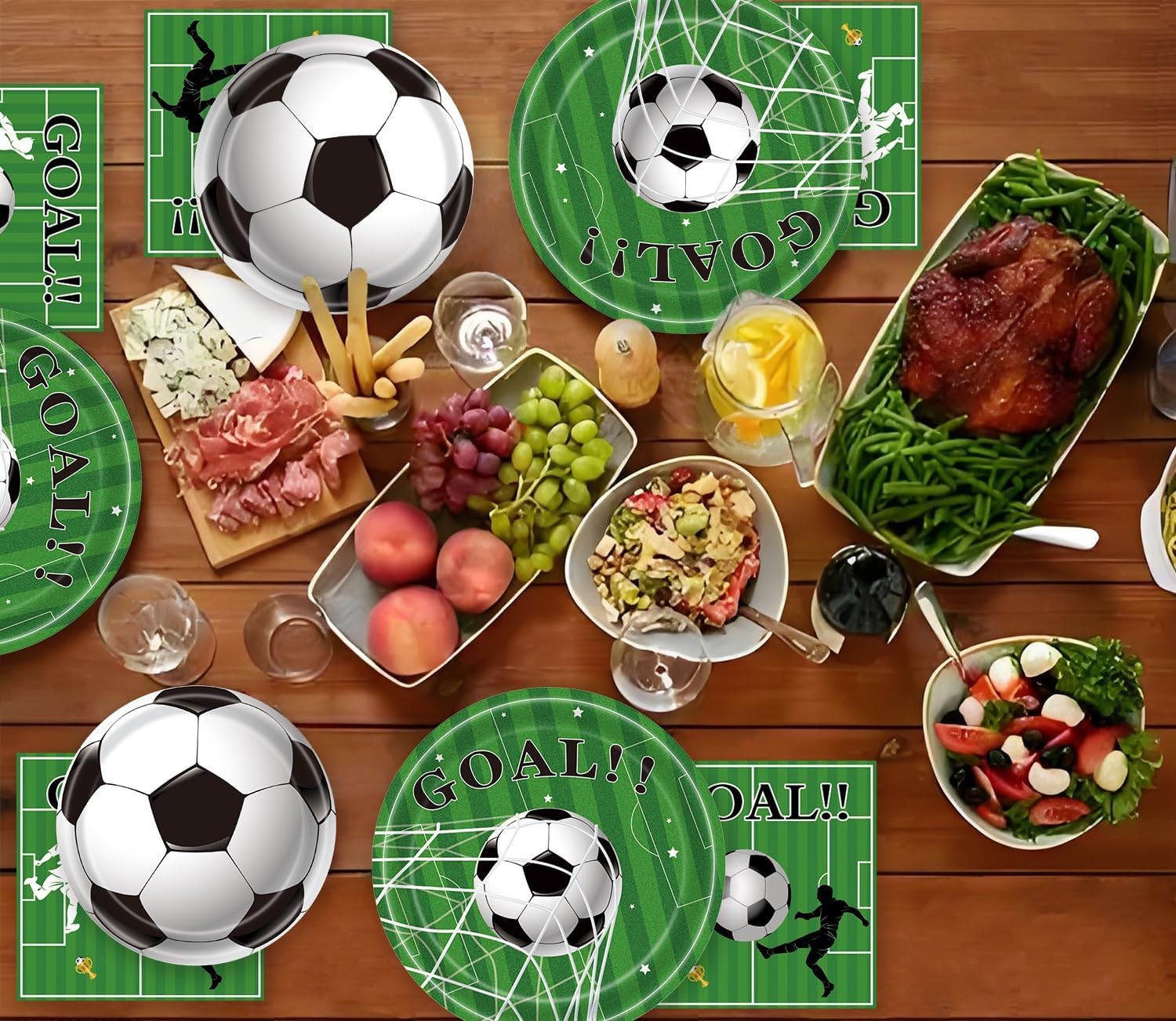 60 Pcs Soccer Paper Plates and Napkins Birthday Party Supplies Disposable 9 Inch Dinner Plate 7 Inch Dessert Dinnerware Set for Sports Birthday Party Soccer Fans Decorations Serve 20 - Image 6
