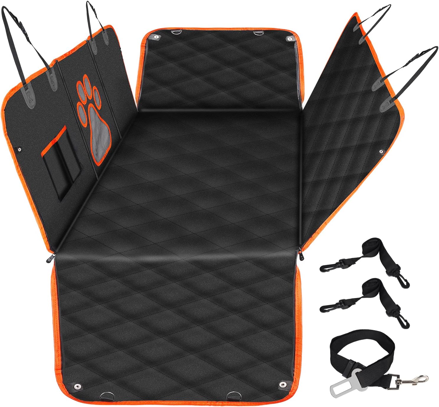 LUXFFY Dog Seat Cover Car Seat Cover:100% Waterproof Scratchproof Nonslip Hammock Pets Car Travel Seat Covers Soft Pet Back Seat Covers…