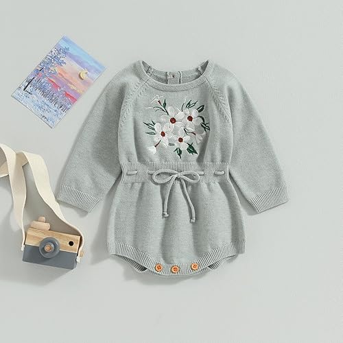 Miniatura 2 de ZAXARRA Suéter de bebé niña mameluco suéter de punto bordado flor sudadera mameluco ropa de otoño infantil