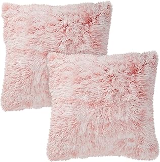 blush fluffy cushions