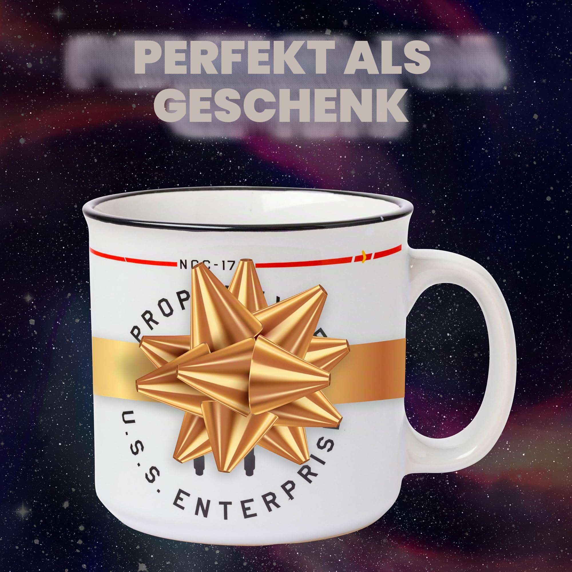 Silver Buffalo Star Trek NCC-1701 Property of The USS Enterprise Keramiktasse Camper, 590 ml | NCC-1701, The USS, 0,59 Liter