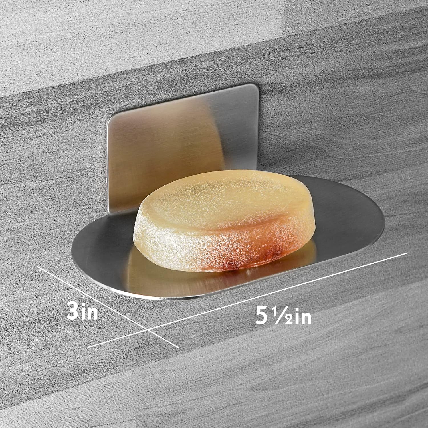 2 Pack Soap Dish for Shower, 3 Slot Self-Adhesive Soap Holder for Bathroom, Wall Mounted Shower Soap Holder, Stainless Steel Soap Tray (Brushed Silver)