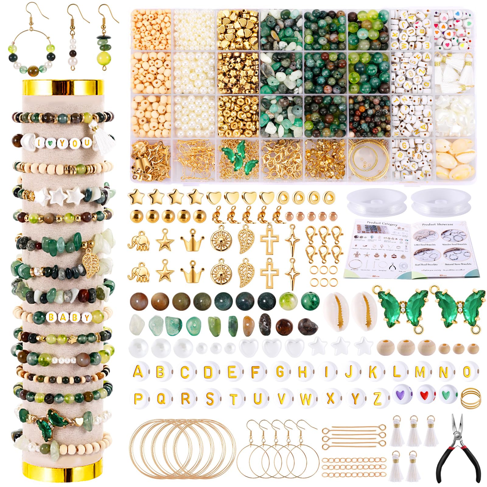 Wurosi 1929 Pcs Jewelry Making Supplies Kit, Bracelet Making Kit for Adult