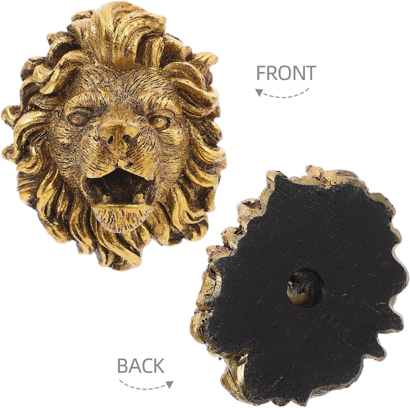 2pcs Lion Head Water Spitter - Sturdy Wall Fountain Nozzle for Garden Pool Pond Sprayer - Decorative Resin Sprayer for Outdoor Water Feature