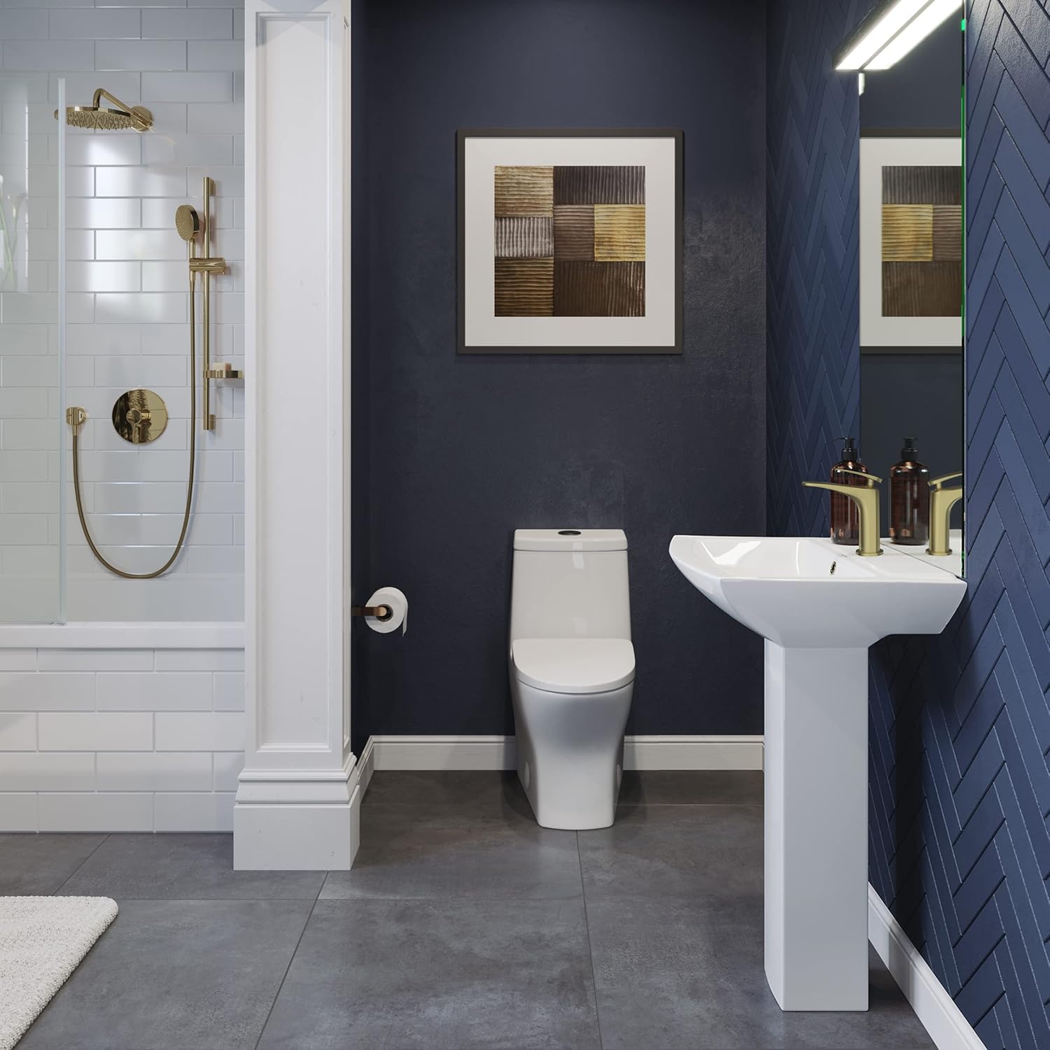 Swiss Madison SM-1T257 Sublime II Compact 24" Length One Piece Toilet Dual Flush 0.8/1.28 GPF with Side Holes, Glossy White : Everything Else
