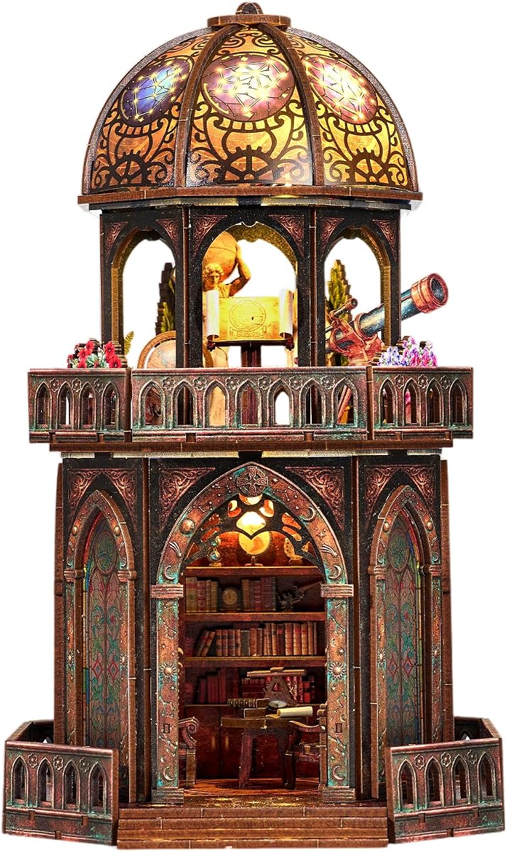 TOYQI Mini House Kit, DIY Miniature Dollhouse Book Nook Kits for Adult