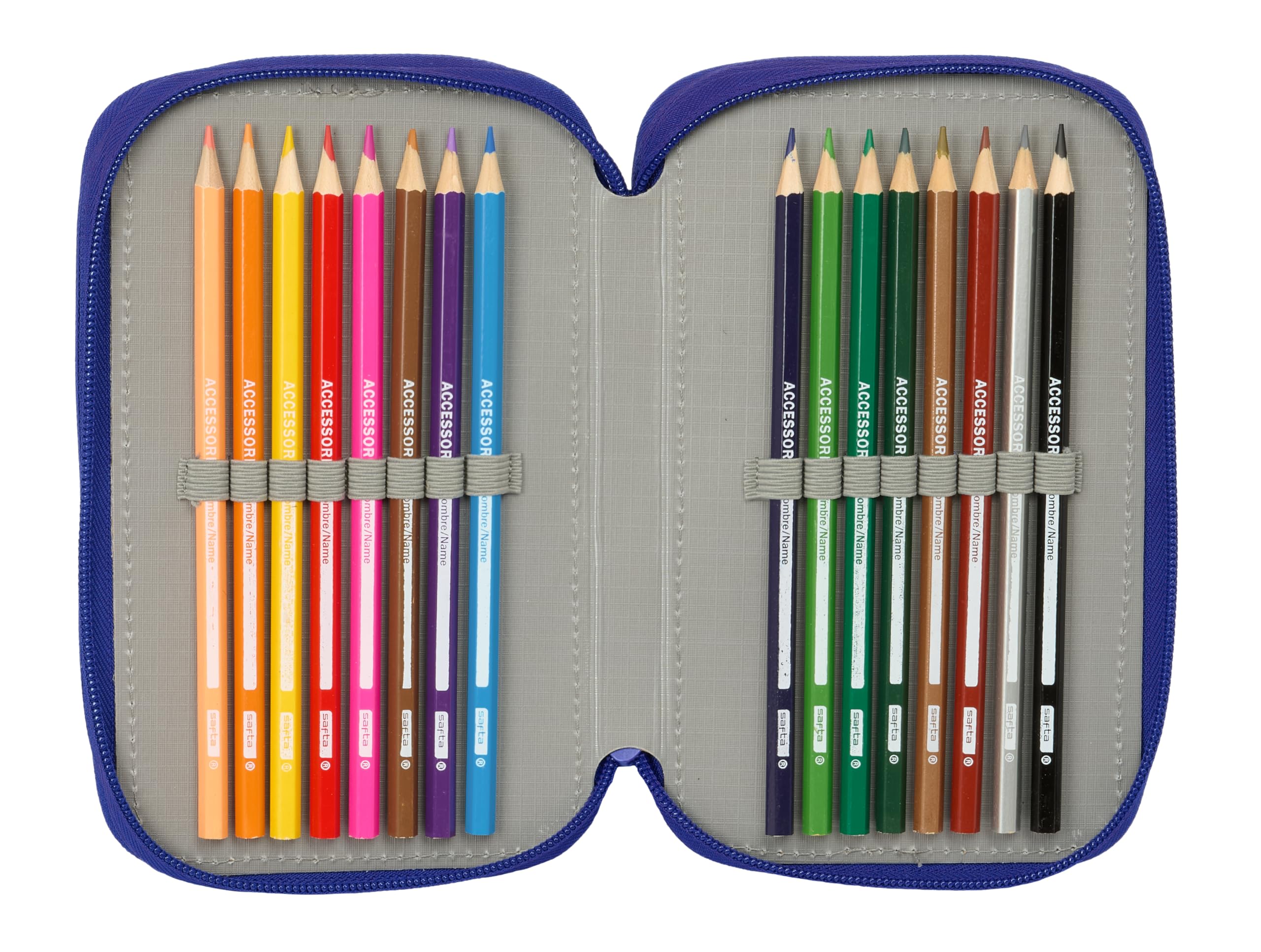 Safta ATLÉTICO DE Madrid - Estuche Escolar con 37 Útiles Incluidos, Estuche Infantil, Estuche Niño, Ideal para Niños de 5 a 14 Años, Cómodo y Versátil, Calidad y Resistencia, 12.5x5.5x19.5 cm
