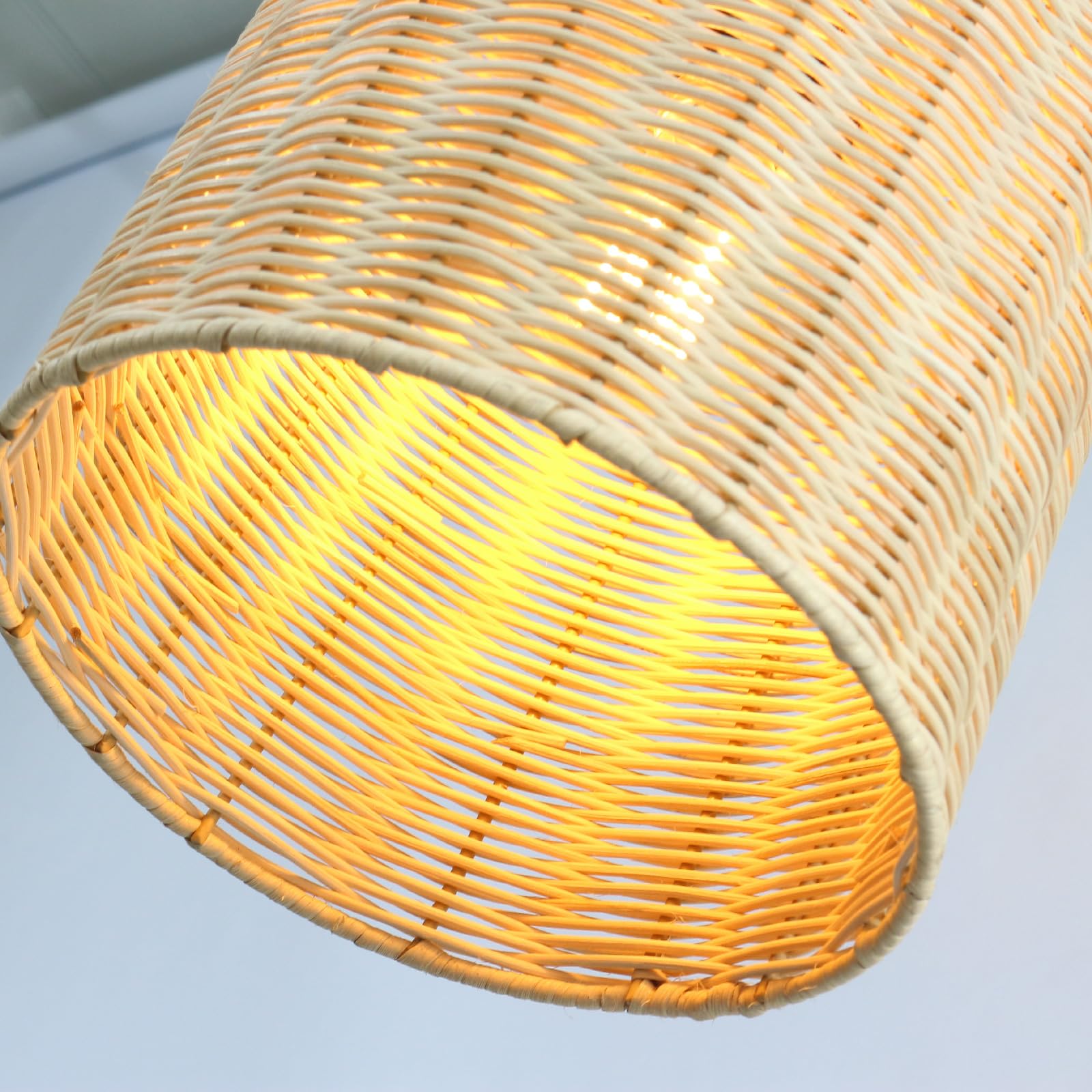 Klosz lampy boho kwadratowy mały klosz lampy (czarno-złoty, 1 szt.: średnica 15 cm, wysokość 20 cm)