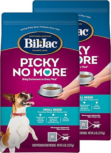 Bil-Jac Picky No More - Alimento seco para perros con fórmula de raza pequeña, para todas las etapas de la vida, fabricado con hígado de pollo real,