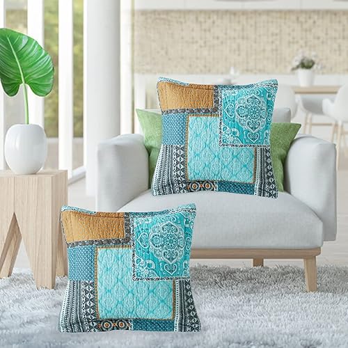 Miniatura 5 de VAPUTAR Juego de edredón de algodón tamaño Queen (90 x 98 pulgadas) + fundas de almohada a juego (20 x 27 pulgadas) + funda de almohada (18 x 18