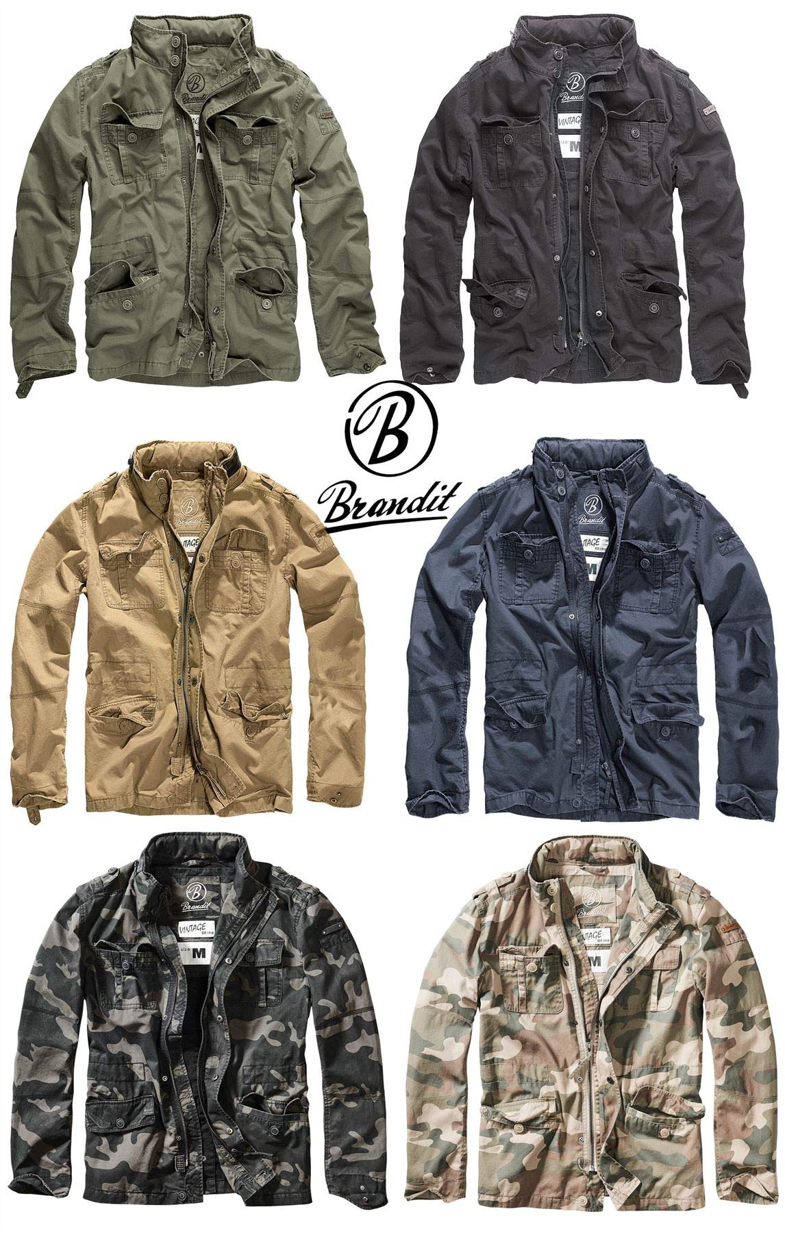 Buy brandit Brandit Vintage Mens Military M65 Short Army Combat Light