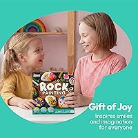 Vista 6 de JOYIN Kit de pintura de roca para niños, artes y manualidades para niñas y niños de 6 a 12 años, suministros de bricolaje para pintar rocas, kits