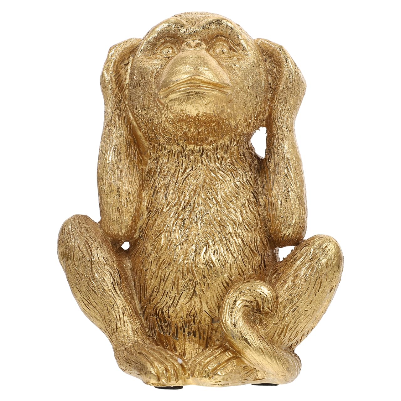 HANABASS Resin Monkey Figurine Home Desktop Ornament Delicate Small Statue for Office and Room Decoration 4.1X3.1X5.5 Inch Space-Saving Accent