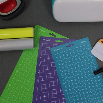 REALIKE Cutting Mat Compatible with Cricut Joy(4.5x12 inch,StandardGrip, LightGrip, StrongGrip 3Mats),Durable Adhesive Cutting mats for Joy Accessories
