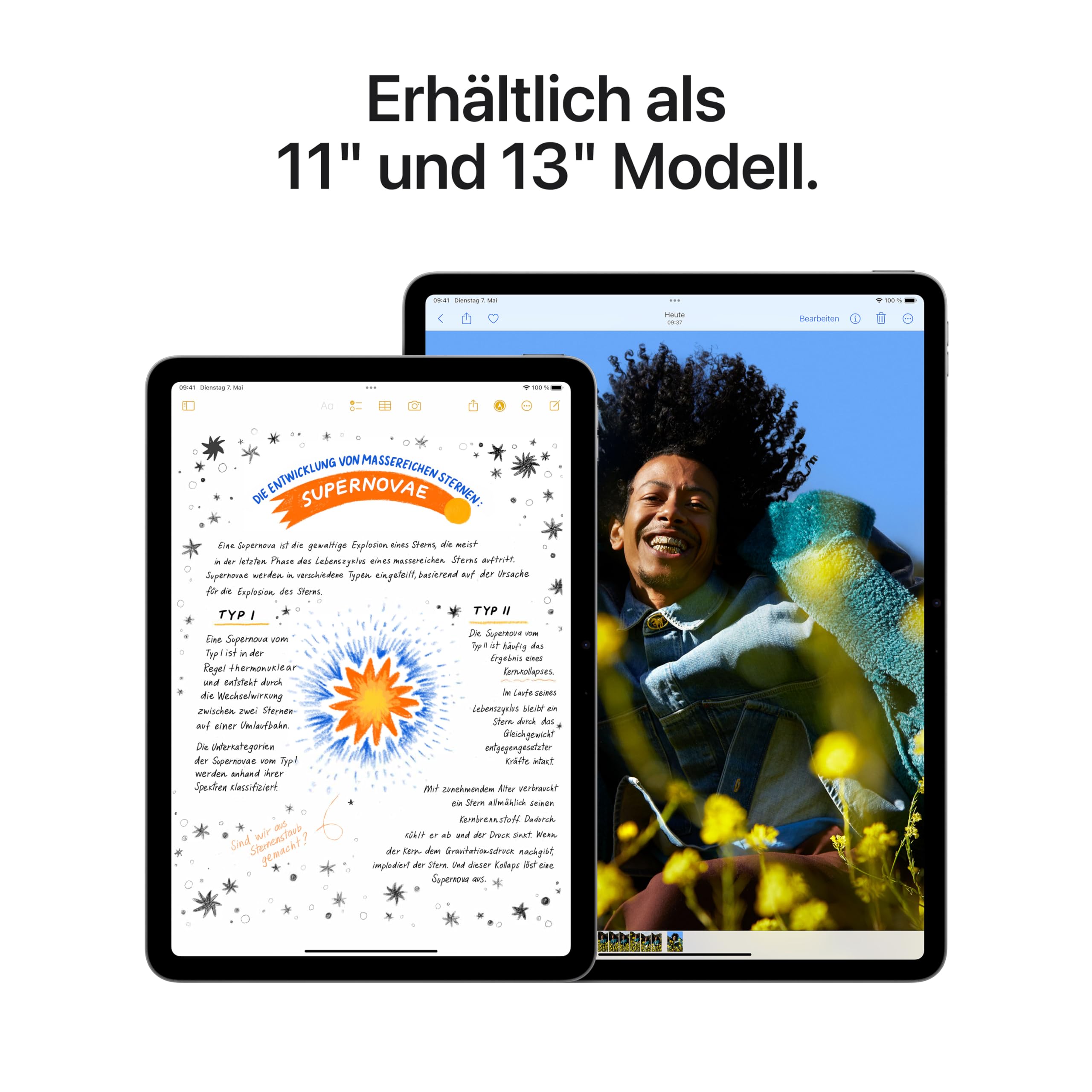Apple 11" iPad Air (M2): Liquid Retina Display, 128 GB, 12 MP Querformat Frontkamera/12 MP Rückkamera, WLAN 6E, Touch ID, Batterie für den ganzen Tag – Space Grau