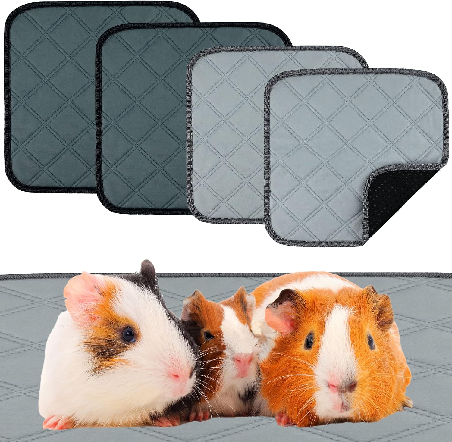 XunHe 4 Pieces Guinea Pig Cage Liners, 12 * 12 IN Washed & Reused ... - High Density Guinea Pig Cage Liner Material