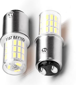P21/5W 1157 BAY15D LED Brake Light Bulb, 12V-24V Led Stop and Tail Bulb | 6500k Daylight White, 2W 250LM, 1016 1034 7528 2357 2057 Car Bulbs, Use for Car Brake Lights, Parking, Reverse Lights, 2 PCS