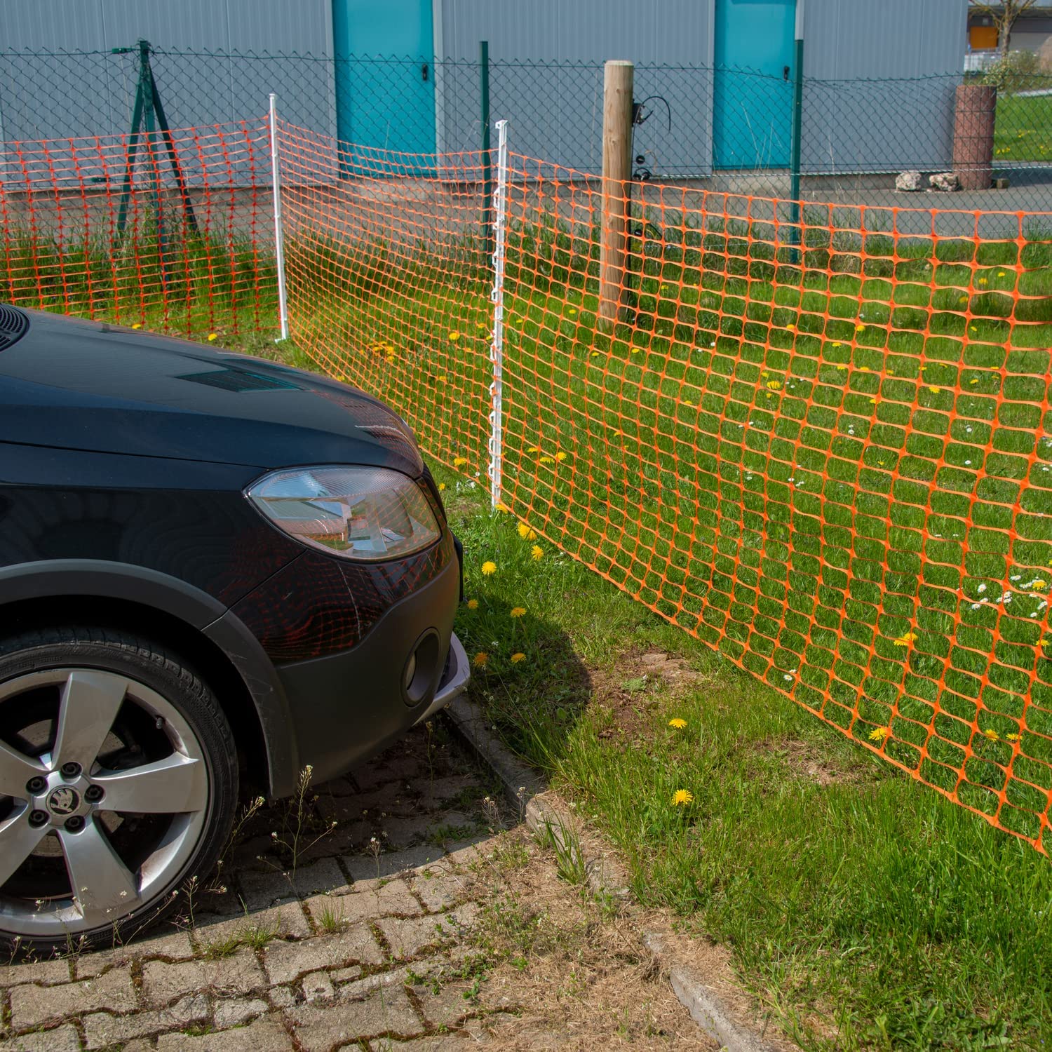 horizont Clôture de clôture en plastique 50 m de long 1 m de haut orange clôture mobile sans électricité clôture flexible filet mobile pour jardin clôture de sécurité