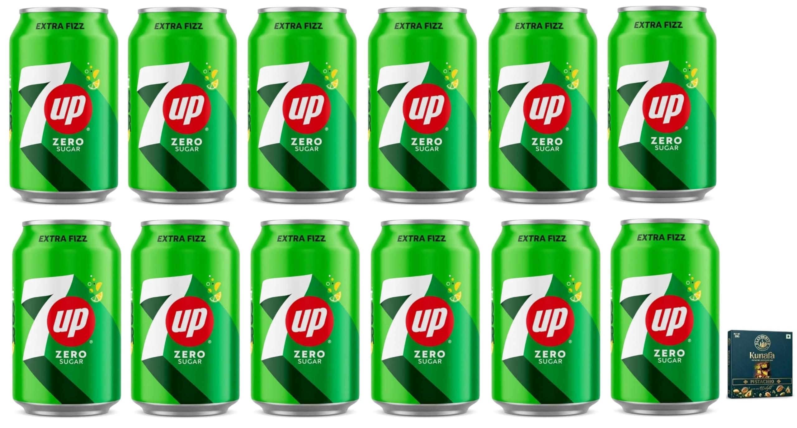 7UP Zero Sugar Lemon Lime Soda, Carbonated Soft Drink, 330mL X Pack of 12 Cans (Imported) From DECADENT FOODS-image-34