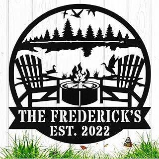 Custom Camping Metal Sign, Custom Campfire Signs, Personalized Camping Family Name Sign Outdoors Decor, Customized Camping Fire Pit Sign for Campsite, Camper, Cabin, Lake House