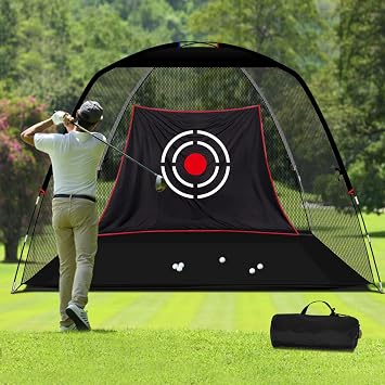10x7ft Black Golf Practice Net with Target Cloth
