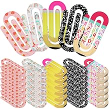 30 Pcs 3.9" Jumbo Paper Clips, Acrylic Decorative Clips for School Office | PAMASE 5 Fun Patterns, No Crease Marks, for Bookmark & File Organizing, Back to School Teacher Gifts, Cute Classroom Supplies