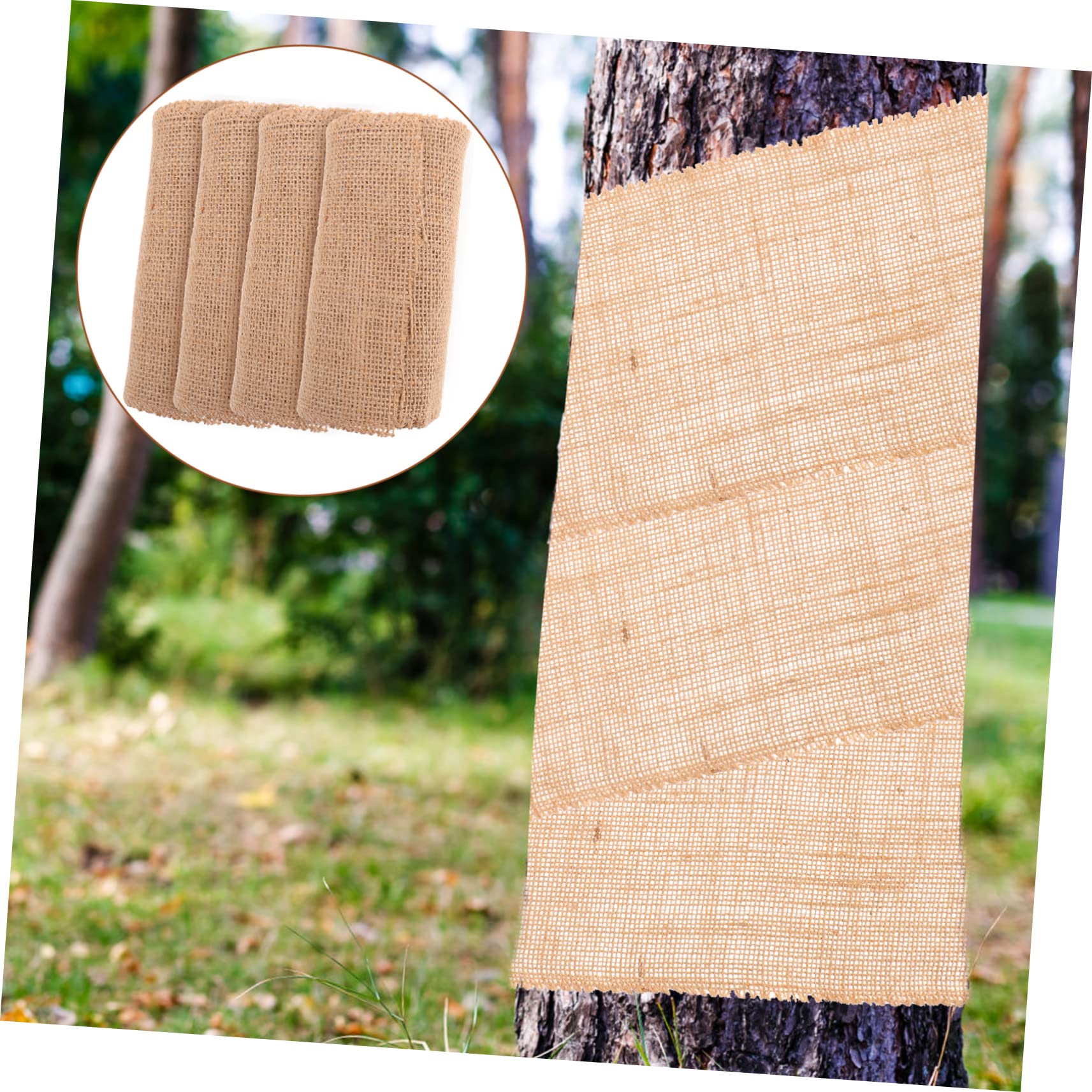 Protezione per Alberi in Juta 4 Pezzi, Avvolgimento | Arbusti e Tronchi, Conservazione del Calore, Soluzione Portatile Grezzo