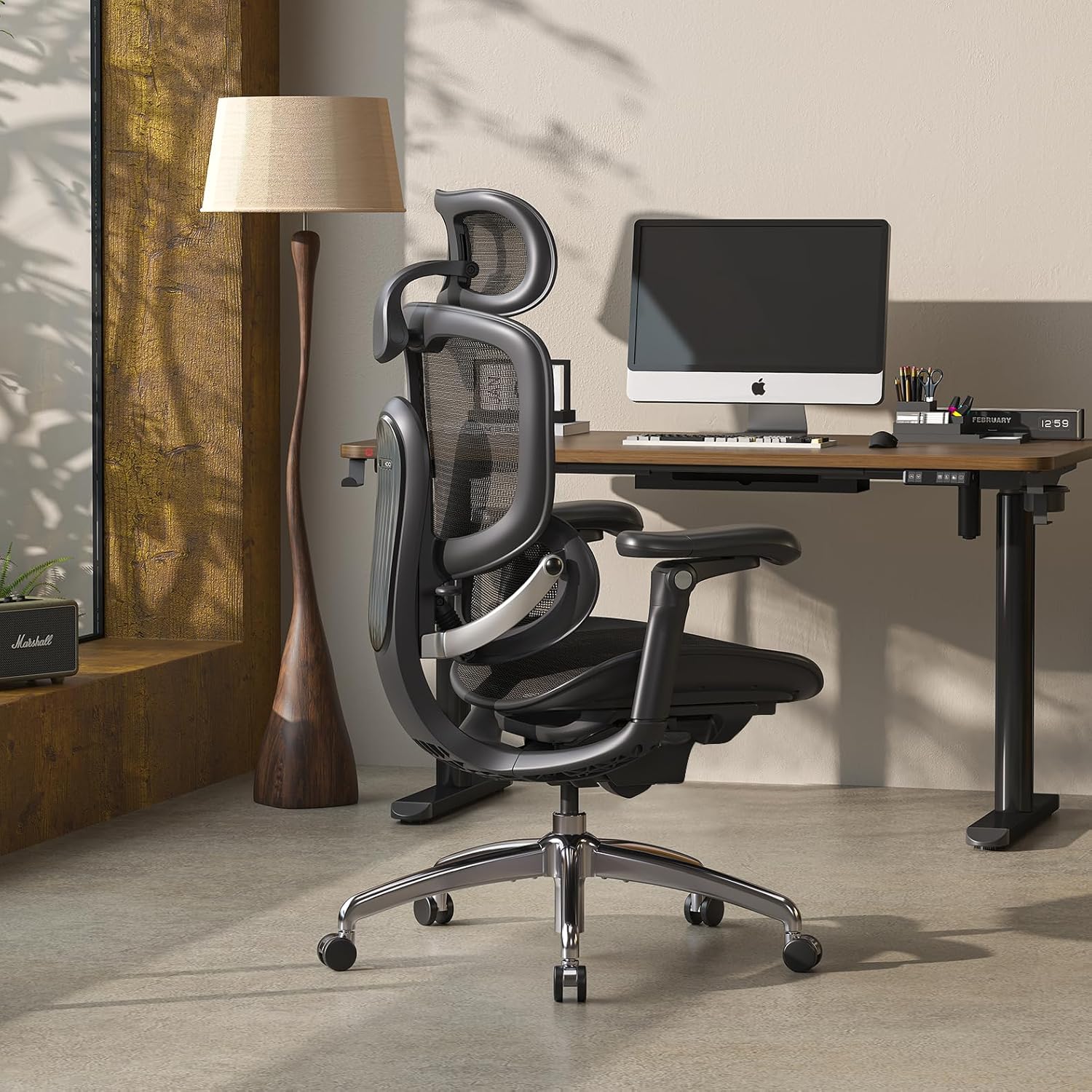 SIHOO Doro C300 Pro V2 Ergonomic Office Chair Without Footrest, Full-Body Adaptive Support, 8D Armrests & Breathable Mesh, Comfy High Back Computer Desk Chair for Long Hours, 135° Recline (Black)