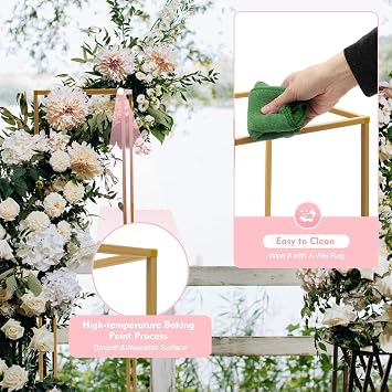 Gold Wedding Flower Stand, 10Pcs 31.5inch/80cm Wedding Metal Vase Stand Detachable Column Flower Stand Geometric Centerpieces Vase for Tabletop Flower Arrangement, Wedding and Reception Decoration