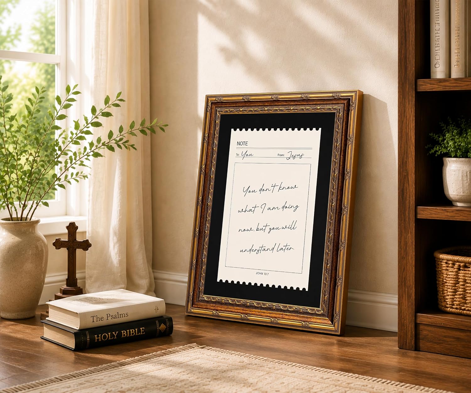 KBCXOY John 13:7 Christian Wall Art, Vintage Bible Verse Wall Decor image 2