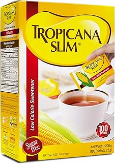 Low Calorie Sweetener (100 Sachets - 200g) Box By Cougar | Sugar Free Sweetener with Sucralose & Chromium | Zero Added Sugar | Ideal for Tea, Coffee & Beverages | Convenient Portion Control Packs - (Imported-Saudi Arabia)