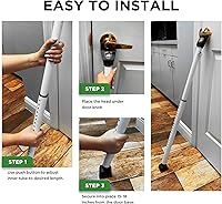 Vista 4 de Barra de seguridad para puerta corredera, bloqueo de puerta 2 en 1 ajustable, tope de puerta de seguridad – 40 ajustes diferentes, por Guard Dog