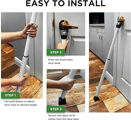 Miniatura 4 de Barra de seguridad para puerta corredera, bloqueo de puerta 2 en 1 ajustable, tope de puerta de seguridad  40 ajustes diferentes, por Guard Dog