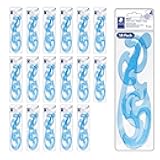 STAEDTLER Mars Professional French Curve Design Ruler Set for Pattern Making 18-Pack (18 Sets of 3 pcs), 3 Essential A B C Shapes, Blue Transparent Plastic with Inking Edge, 54 Count