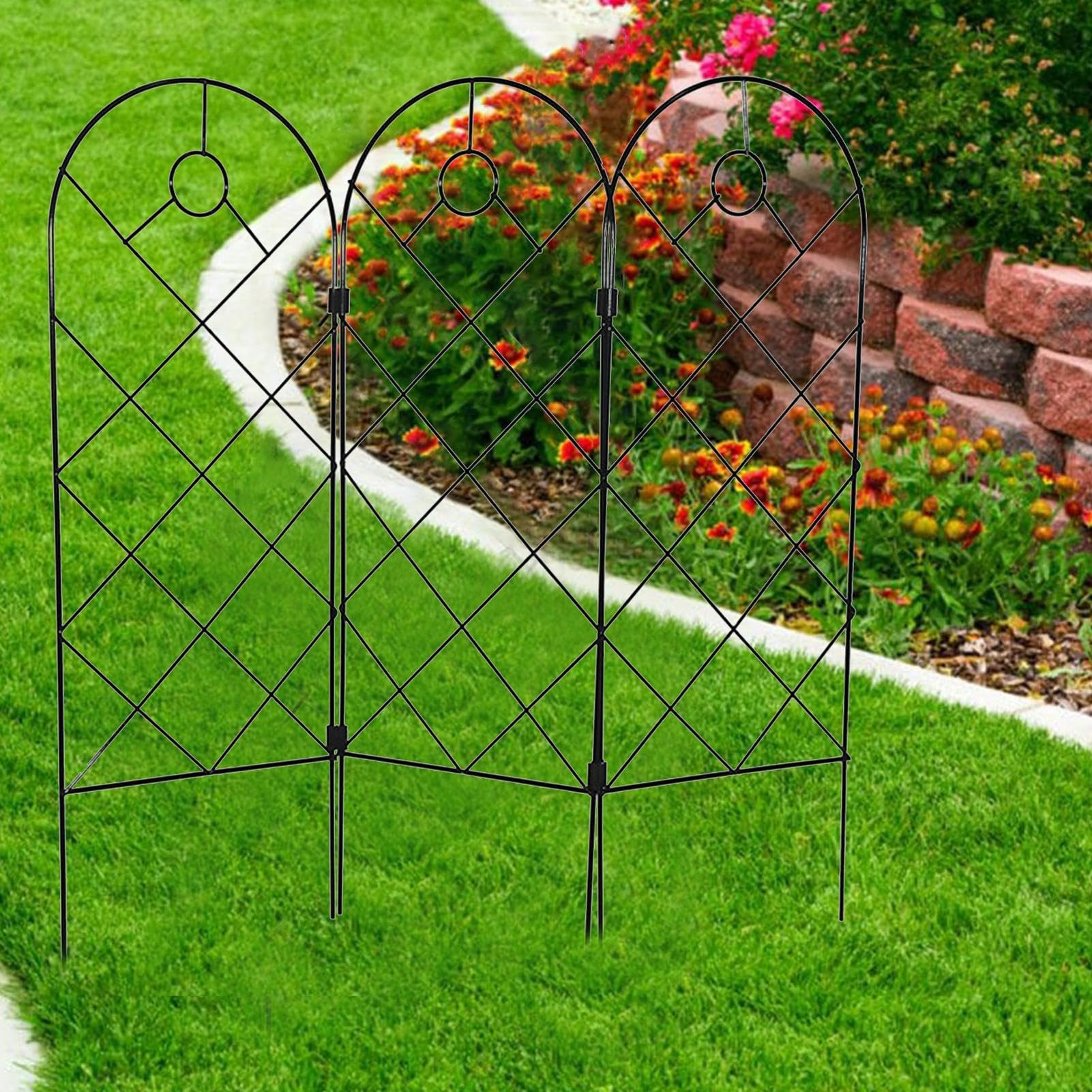 Giardino traliccio - Telaio di supporto botanico reticolo vite per planner | Picchetto di supporto per pianura in metallo a traliccio da giardino recinzione decorativa griglia rampicante vite