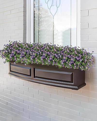 Miniatura 9 de FERLLY 12 paquetes de plantas falsas para interiores, flores artificiales para exteriores, porche, hogar, cocina, dormitorio, jardín, patio,