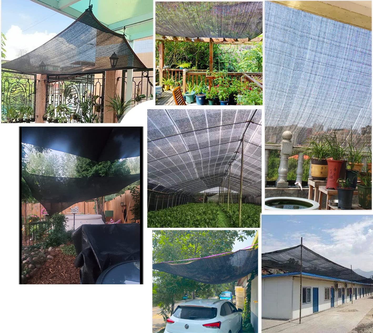 Malla de sombreo de 4x10 m para Invernadero de jardín, 40% Resistente a los Rayos UV, con Ojales. Ideal para Plantas, Jardines y estanques.
