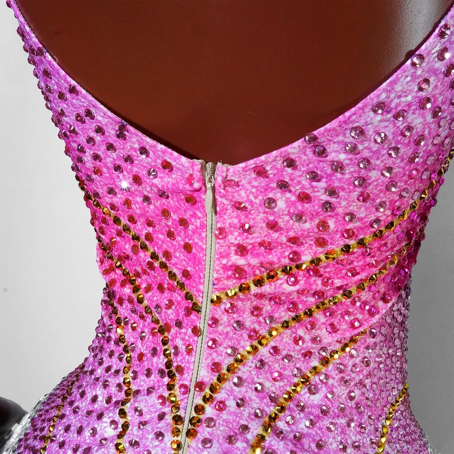 Sexy Stage Pink Glitter Rhinestone Bodysuit Gogo Dancer Costume Birthday Bar Dancewear Sexy Fringe Party Rave Show