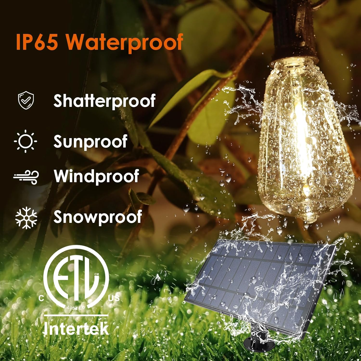 Bdrofn 120FT Solar String Lights Outdoor,Solar Patio Lights Waterproof with Remote & 40+2 Dimmable ST38 Shatterproof LED Bulbs,Commercial Grade Solar Powered String Lights for Outside