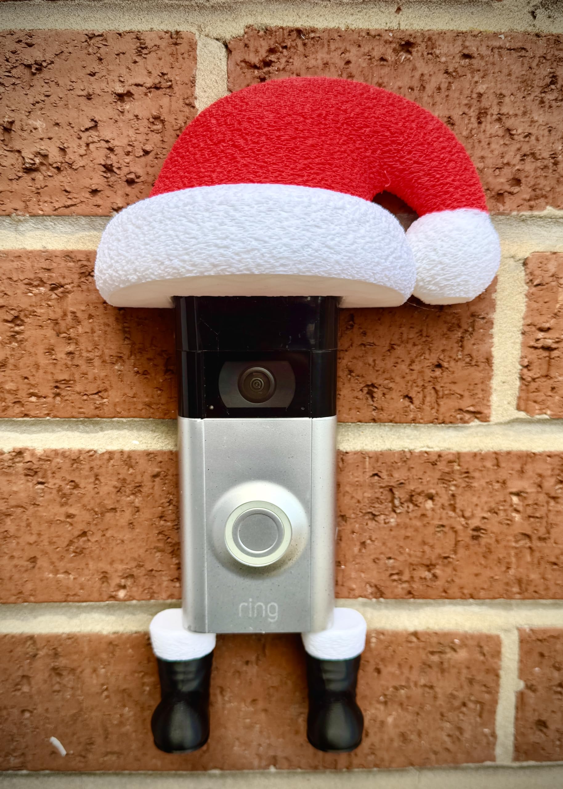 Ellis Graphix Santa Hat and Boots Decoration for Ring Doorbell Camera Gen 2, Christmas Xmas