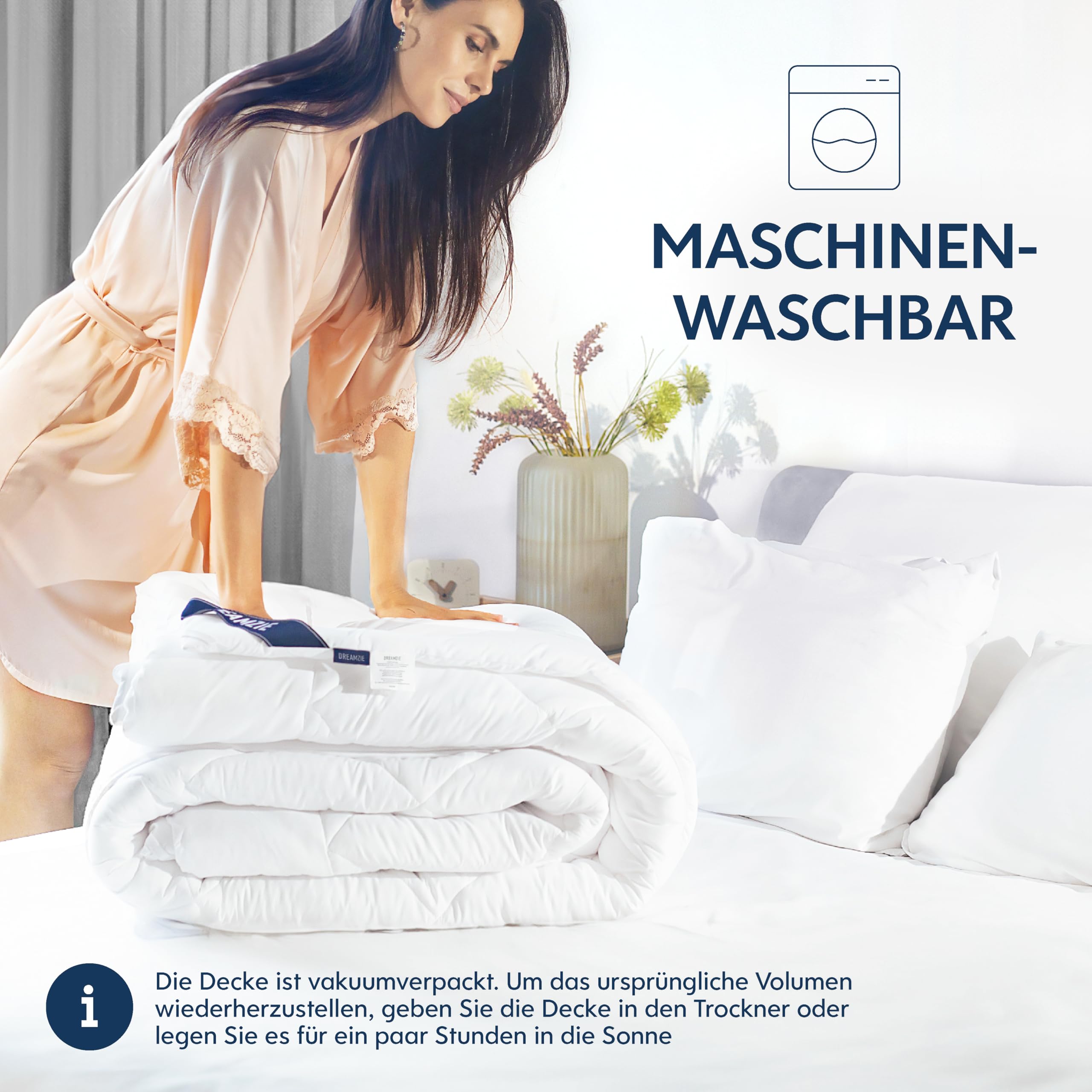 Dreamzie - Bettdecke 240x260cm - Übergangsdecke Steppdecke 300gsm