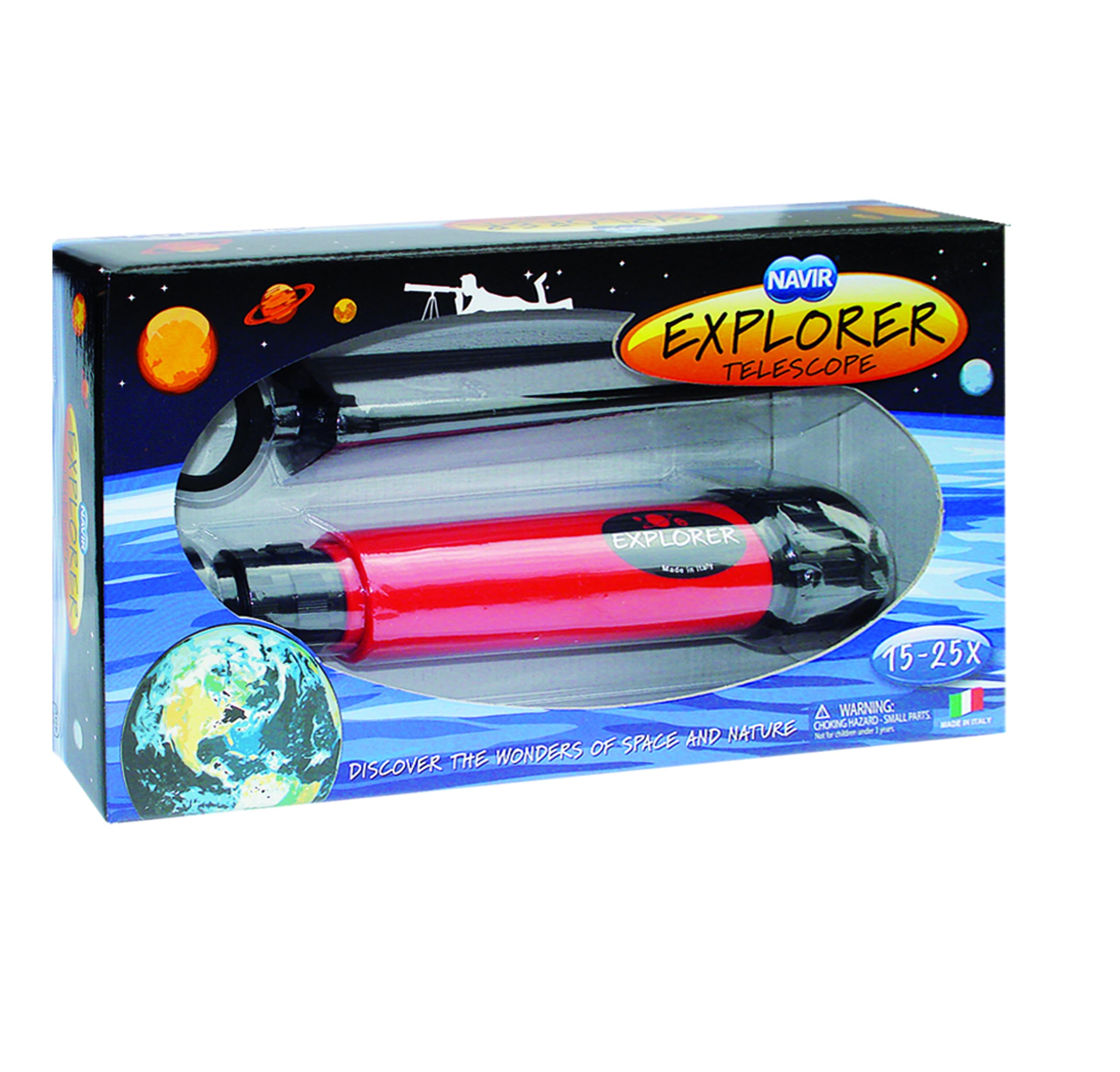 Navir Explorer Telescope with Tripod, Red, Medium