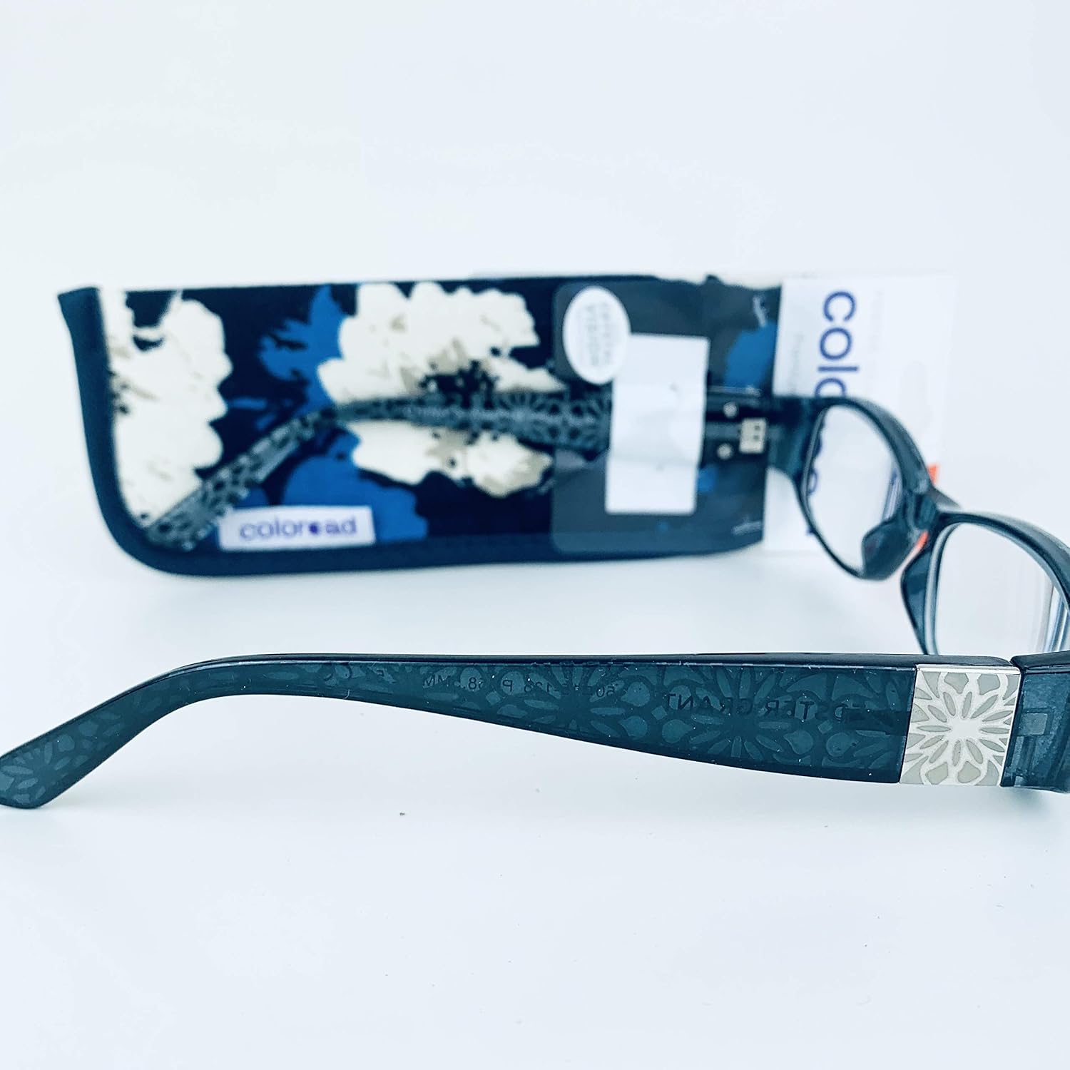 Foster Grant Coloread Blue Posh Women's Reading Glasses with Case +2.50