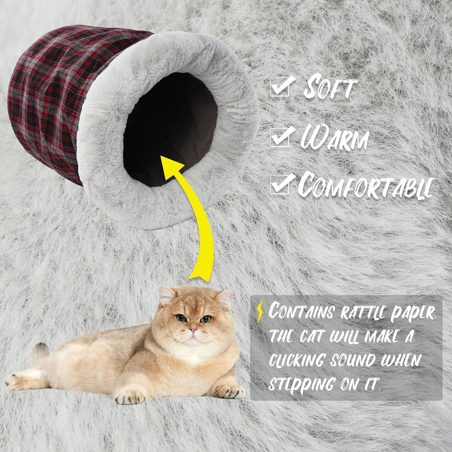 Cat Tunnel Cat Toy Foldable Play Tunnel Crinkle Rustling Tunnel for All