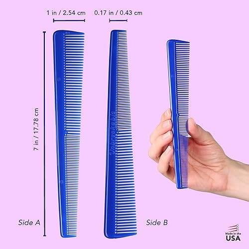 Miniatura 2 de Styling Gear #131 - Juego de 12 peinetas de corte cónico de pelo trenzado flexible ideal para peluqueros hombres y mujeres (negro)