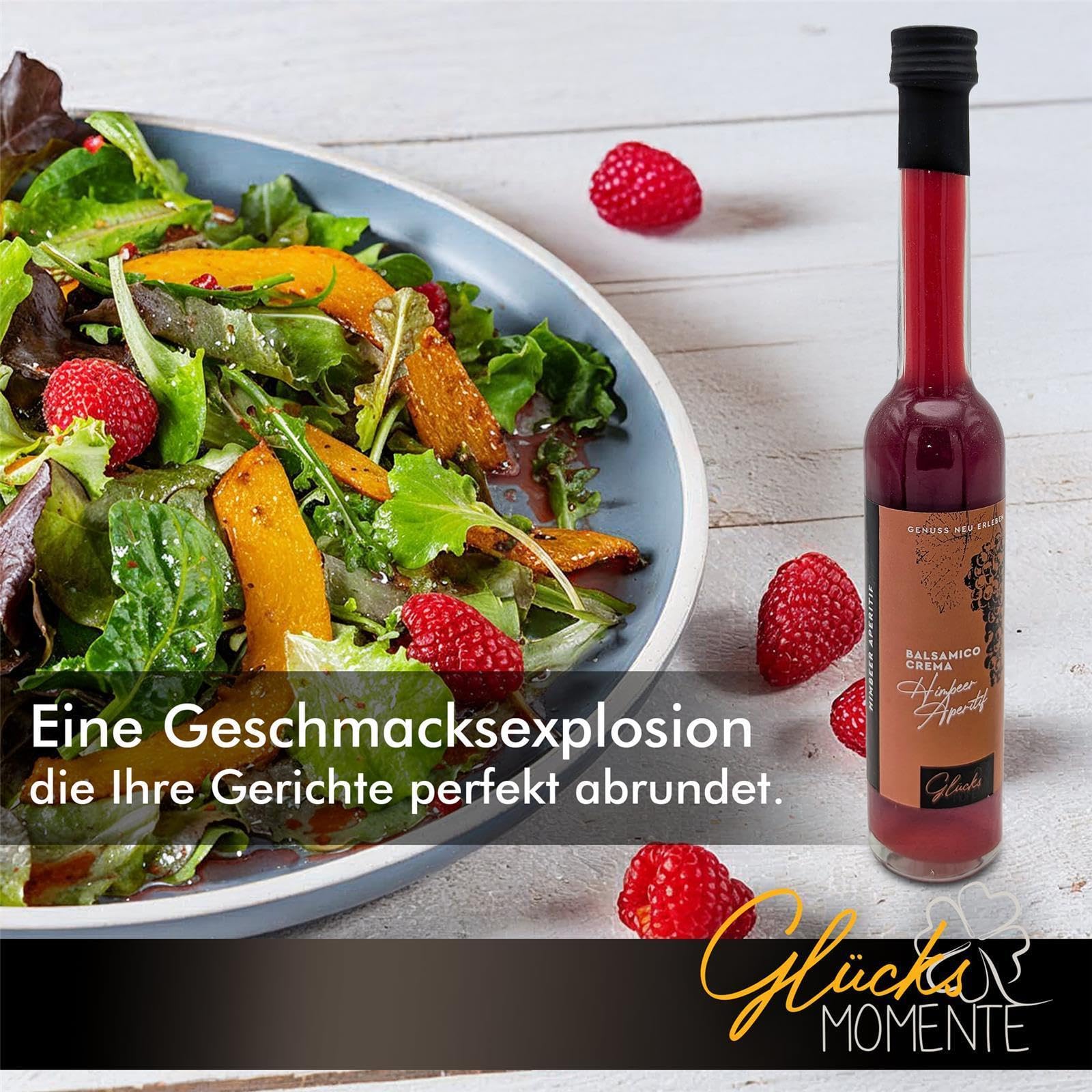 Glücks Momente Berry Mix 3er Set je 100ml - Blaubeer Crema, Cranberry Crema, Himbeer Aperitif - Balsamico Crema Frucht Essigzubereitung mit 3% Säure