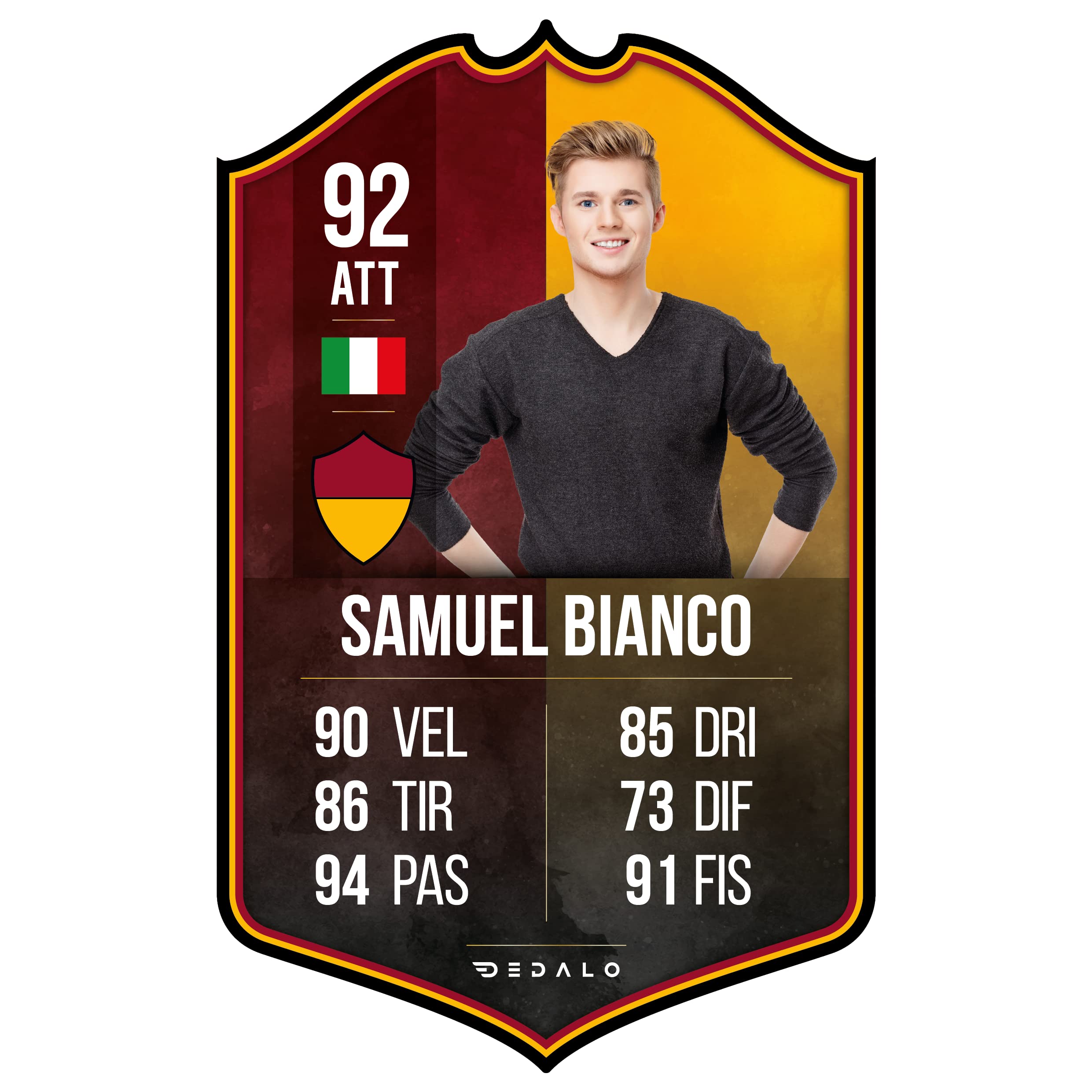 Card Calciatore Personalizzata Stile FUT con Foto Scudetto Statistiche Regalo Calcio