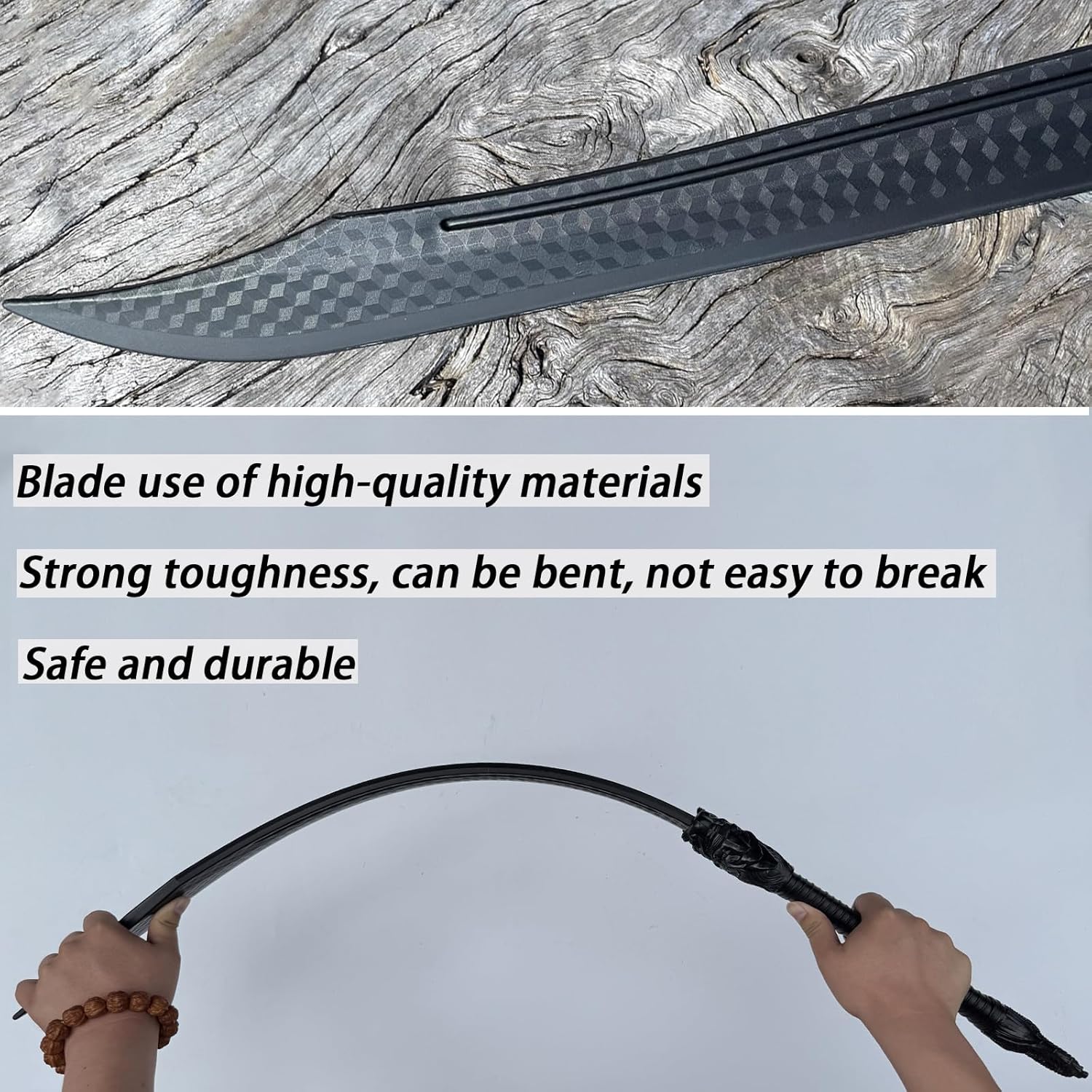 2PCS Polypropylene Plastic Martial Sword Dragon-Tiger Treasure Sword with Sheath,Martial Arts Training Katana, Unsharpened Blades with Belt and Stand Included,for Practice and Training