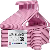 Vista 15 de NEATERIZE Perchas de ropa de plástico ultra resistentes - Blanco - Percha duradera para abrigos, trajes y ropa. Perchas De Ropa